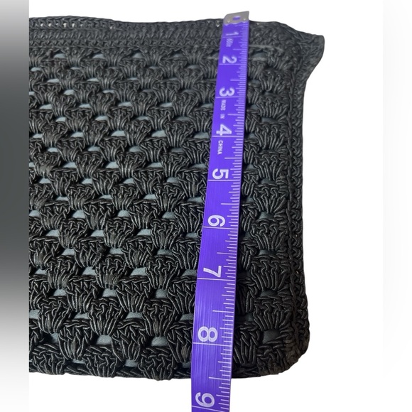 Vintage 1950s Mid Century Crochet Black Elegant Evening Bag Clutch Segalock - Picture 11 of 14